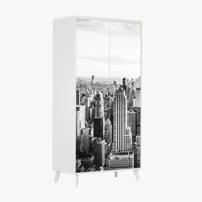 Schrankaufkleber New York panorama in schwarzweiß