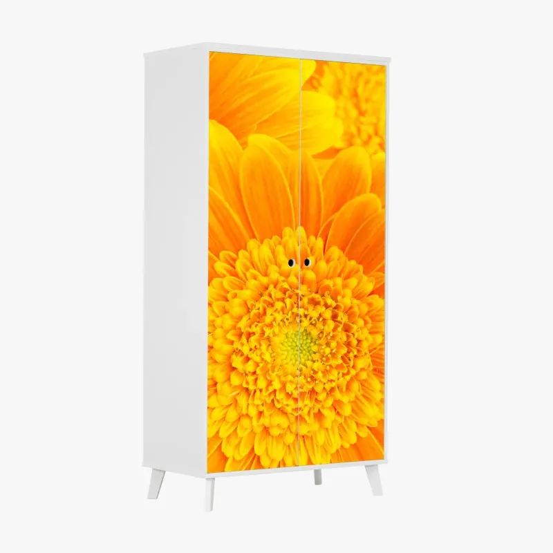 Schrankaufkleber intensive orange gerbera nahaufnahme