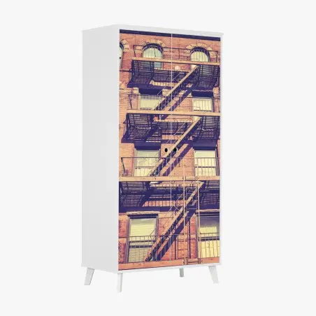 Schrankaufkleber vintage feuertreppen aus New York – Pixers®