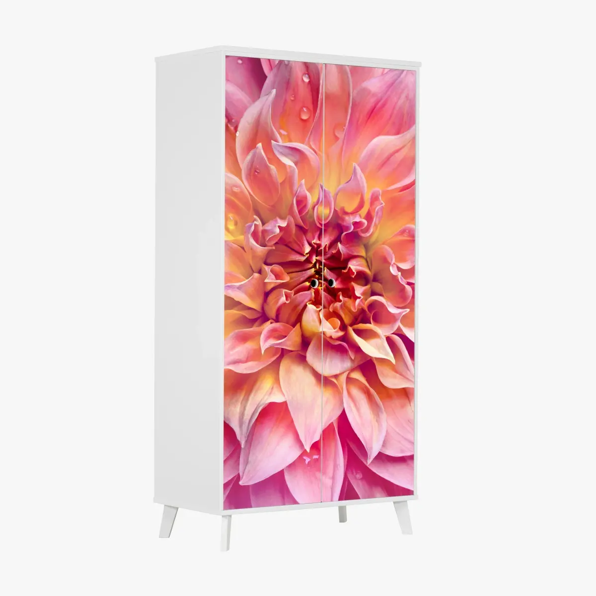 Schrankaufkleber rosa dahlie nahaufnahme – Pixers®