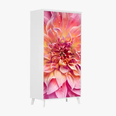 Schrankaufkleber rosa dahlie nahaufnahme – Pixers®