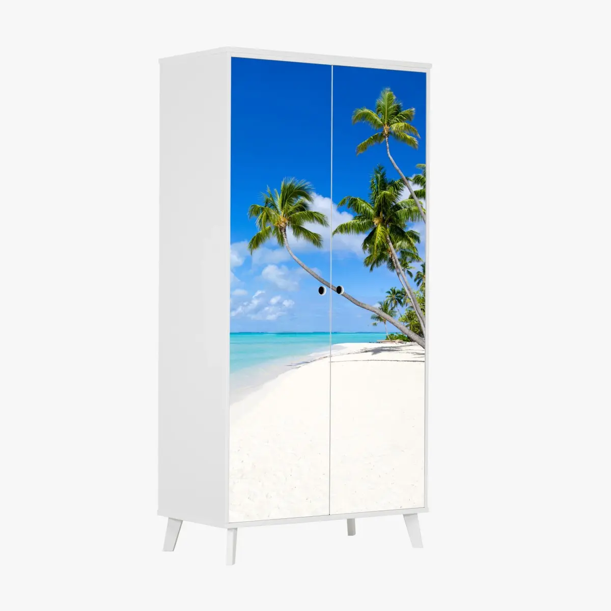 Schrankaufkleber tropischer palmenstrand – Pixers®
