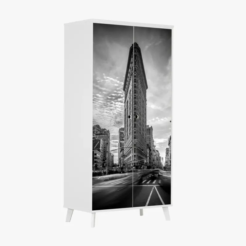 Schrankaufkleber Flatiron, New York — monochrome architektur