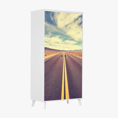 Schrankaufkleber vintage wüstenstraße, Death Valley – Pixers®