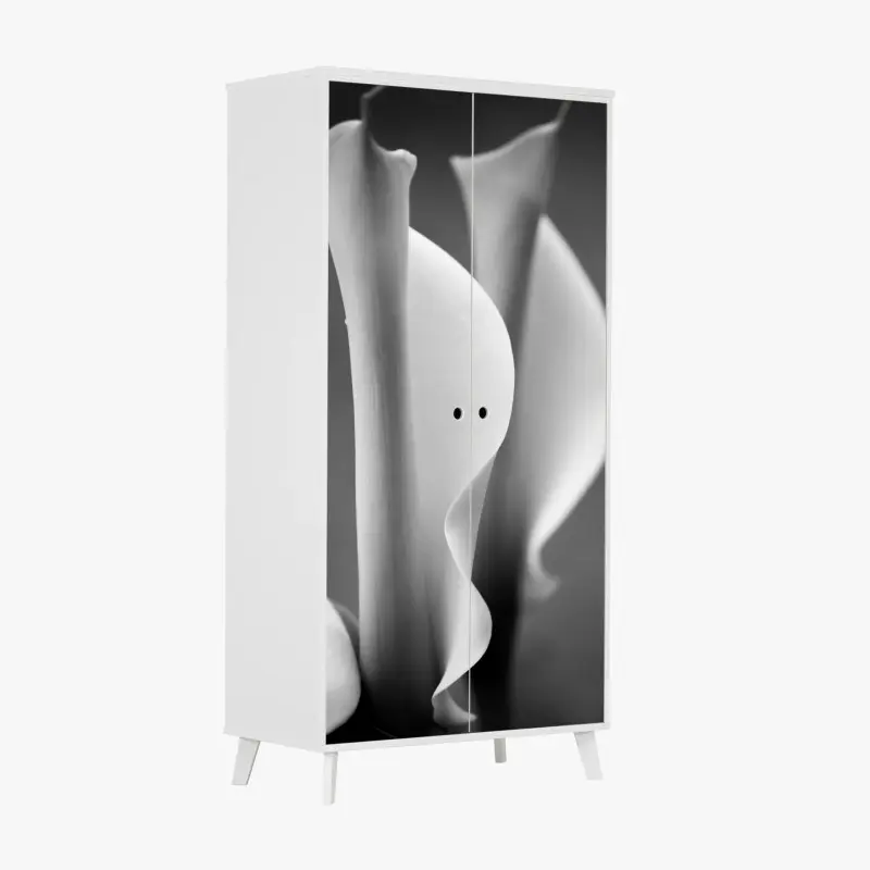 Schrankaufkleber elegante calla-lilien in monochrom