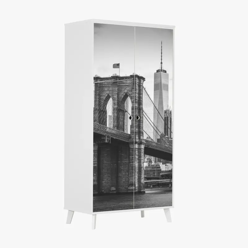 Schrankaufkleber Brooklyn bridge schwarzweiß stadtbild