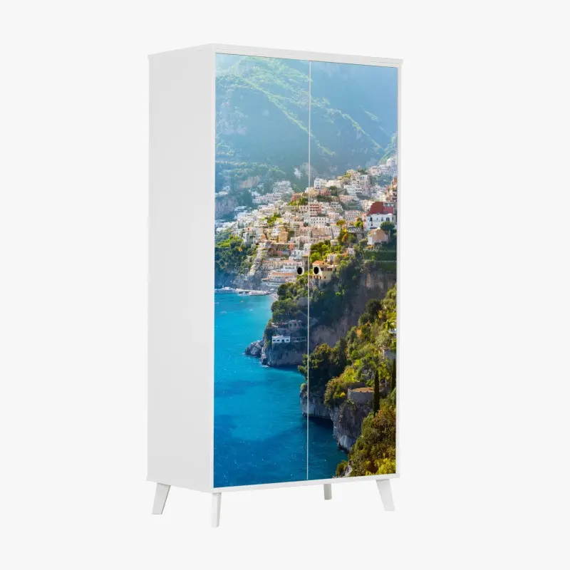 Schrankaufkleber Positano küstenpanorama an der klippe