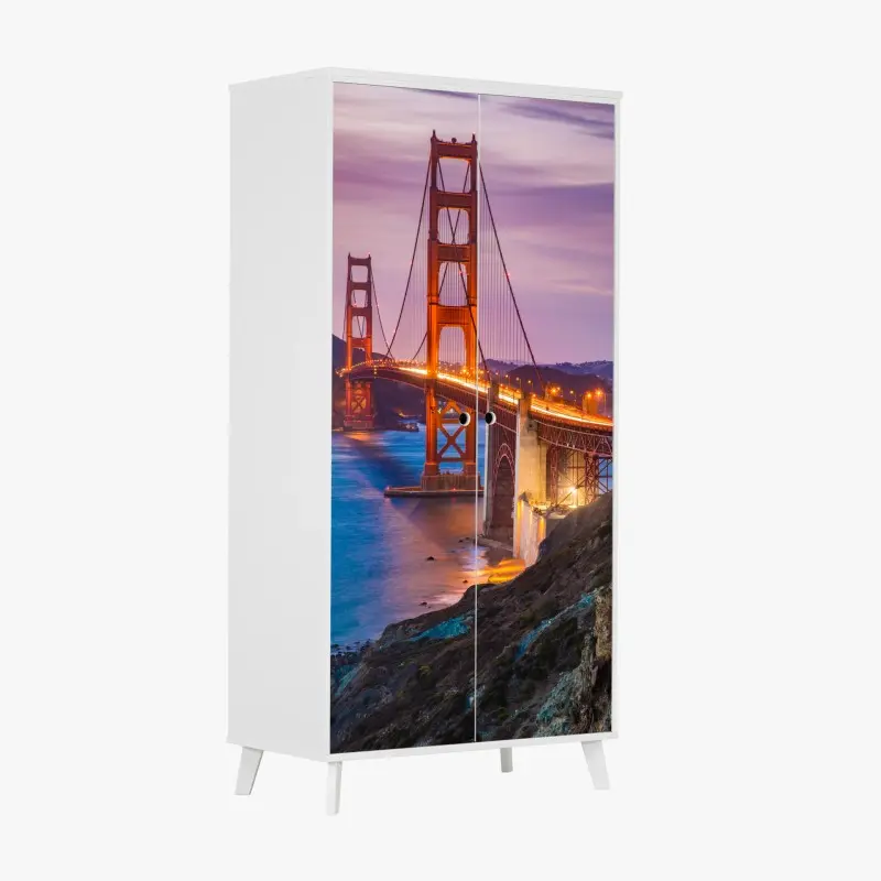 Schrankaufkleber golden gate bridge bei dämmerung, San Francisco