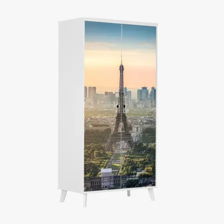 Schrankaufkleber Paris skyline mit dem Eiffelturm – Pixers®