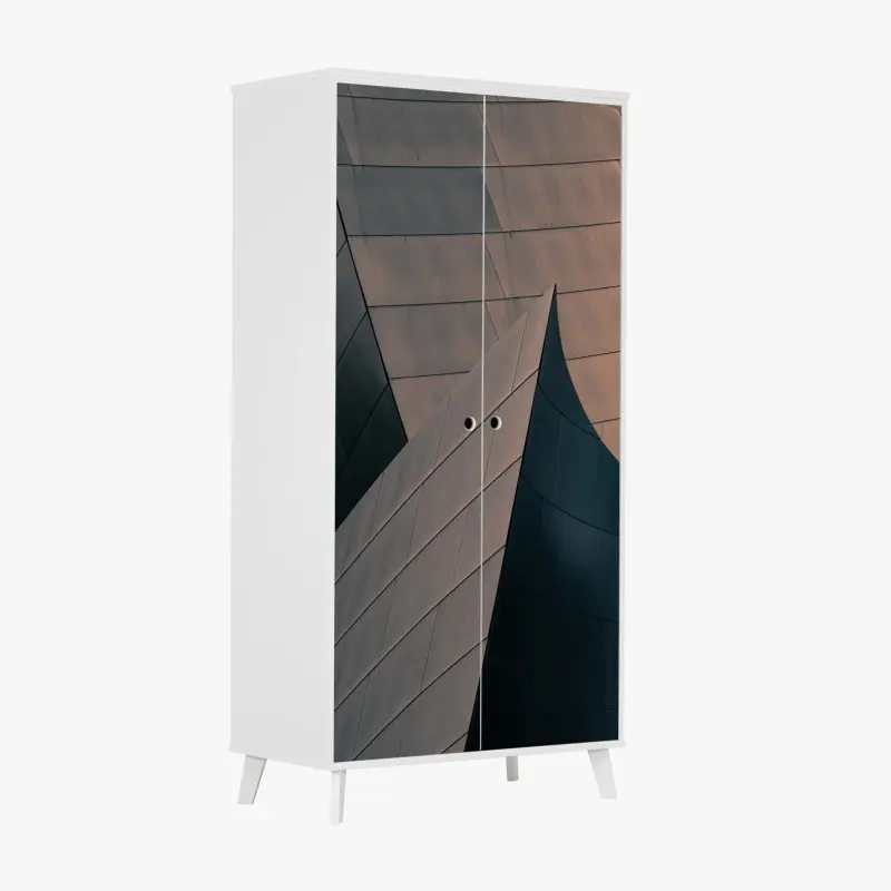 Schrankaufkleber geometrische architekturformen aus metall
