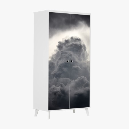Schrankaufkleber dramatische graue wolkenlandschaft – Pixers®