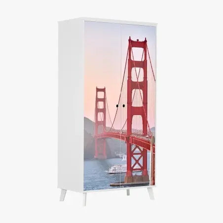 Schrankaufkleber Golden Gate Bridge bei sonnenuntergang – Pixers®