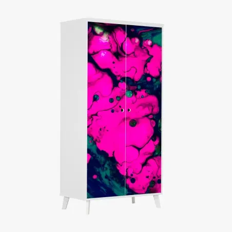 Schrankaufkleber neonpink flüssige abstraktion – Pixers®