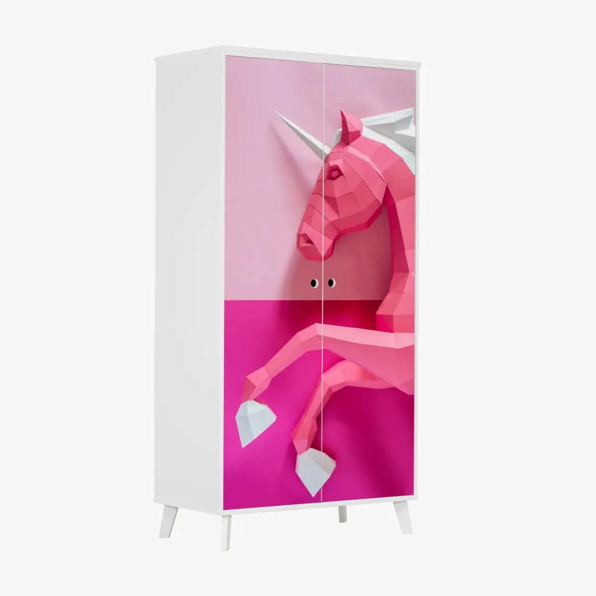 Schrankaufkleber rosa geometrisches einhorn – Pixers®