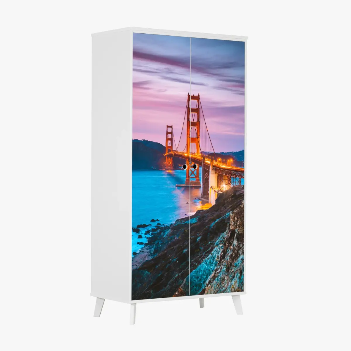 Schrankaufkleber Golden Gate Bridge in der dämmerung, San Francisco – Pixers®