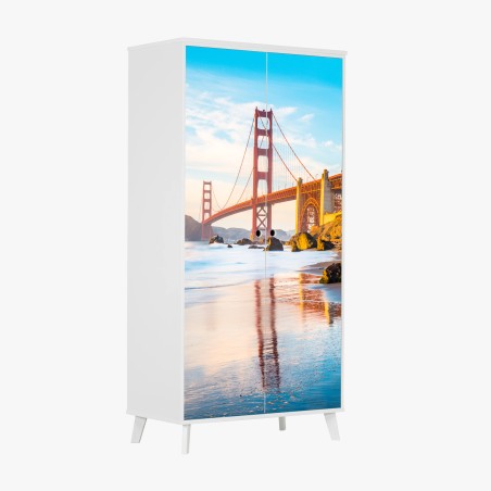 Schrankaufkleber goldene stunde an der Golden Gate Bridge, Baker Beach – Pixers®