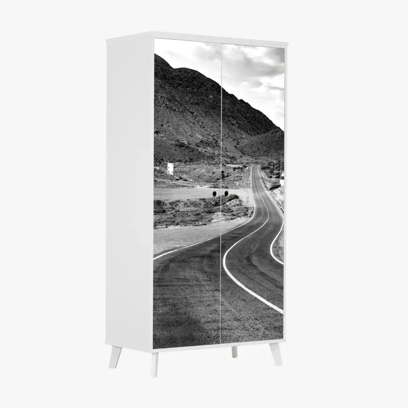 Schrankaufkleber gewundene straße durch die berge
