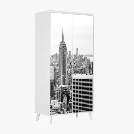 Schrankaufkleber zeitlose New York skyline mit Empire State Building – Pixers®