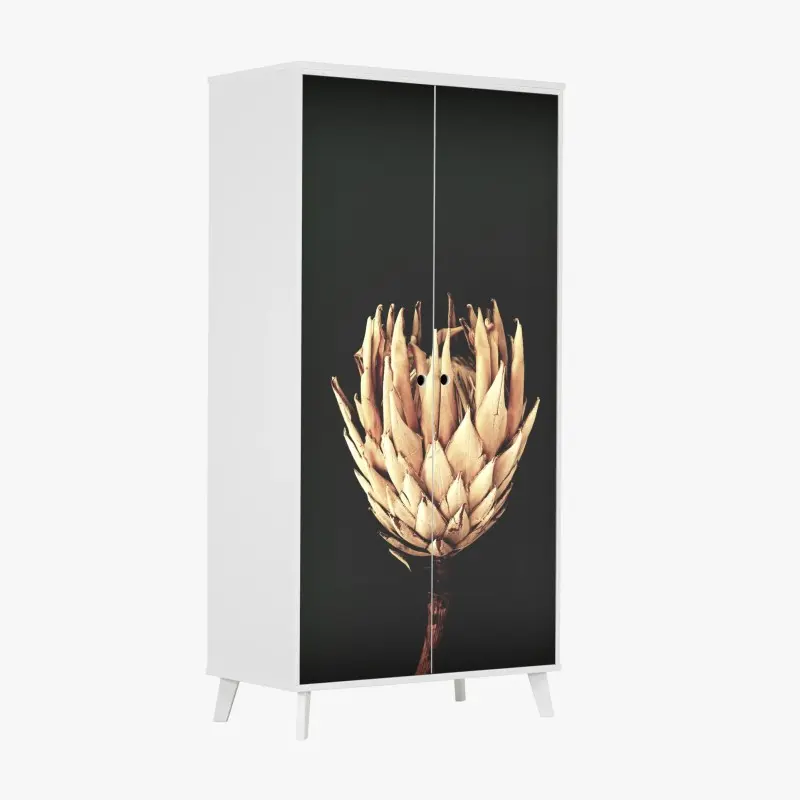 Schrankaufkleber getrocknete protea in sepia