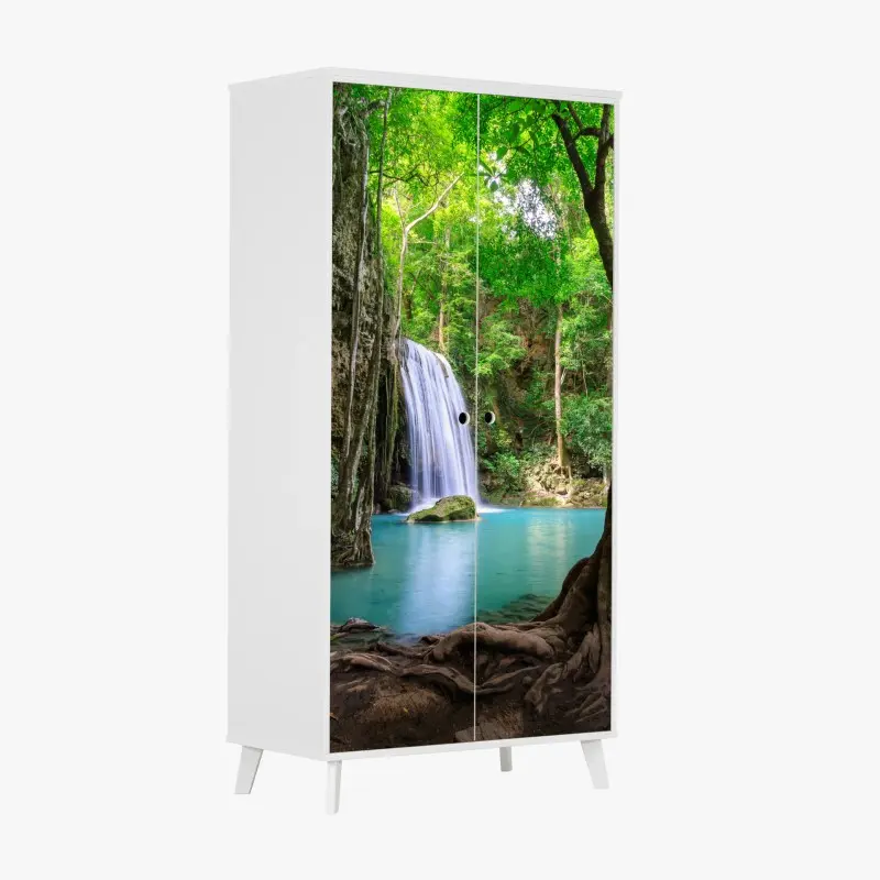 Schrankaufkleber ruhiger wasserfall im Erawan Nationalpark