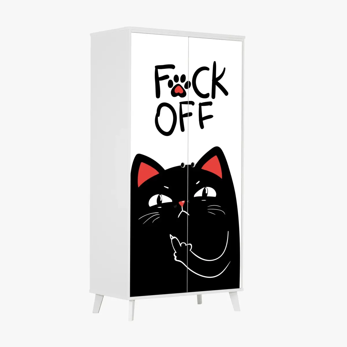 Schrankaufkleber freche schwarze katze mit attitude – Pixers®