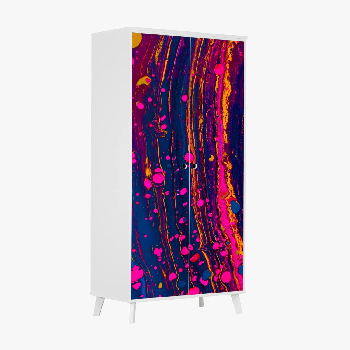Schrankaufkleber neon marmorierte abstrakte wandgrafik – Pixers®