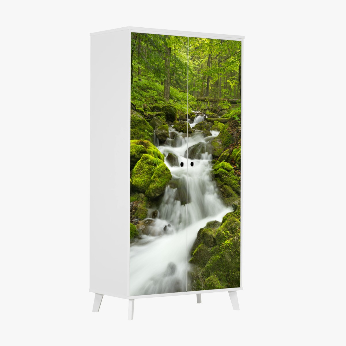 Schrankaufkleber moosiger wasserfall – Pixers®