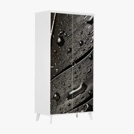 Schrankaufkleber monochrome feder mit wassertropfen – Pixers®