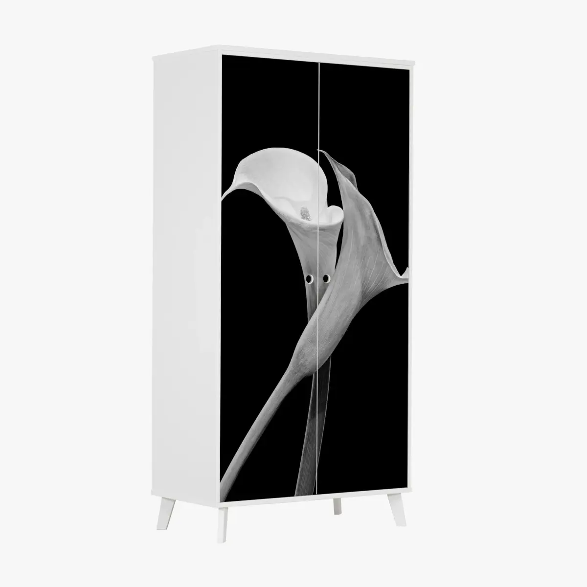 Schrankaufkleber elegante callas in monochrom – Pixers®