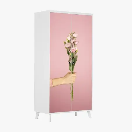 Schrankaufkleber zarter rosa eustoma-strauß – Pixers®
