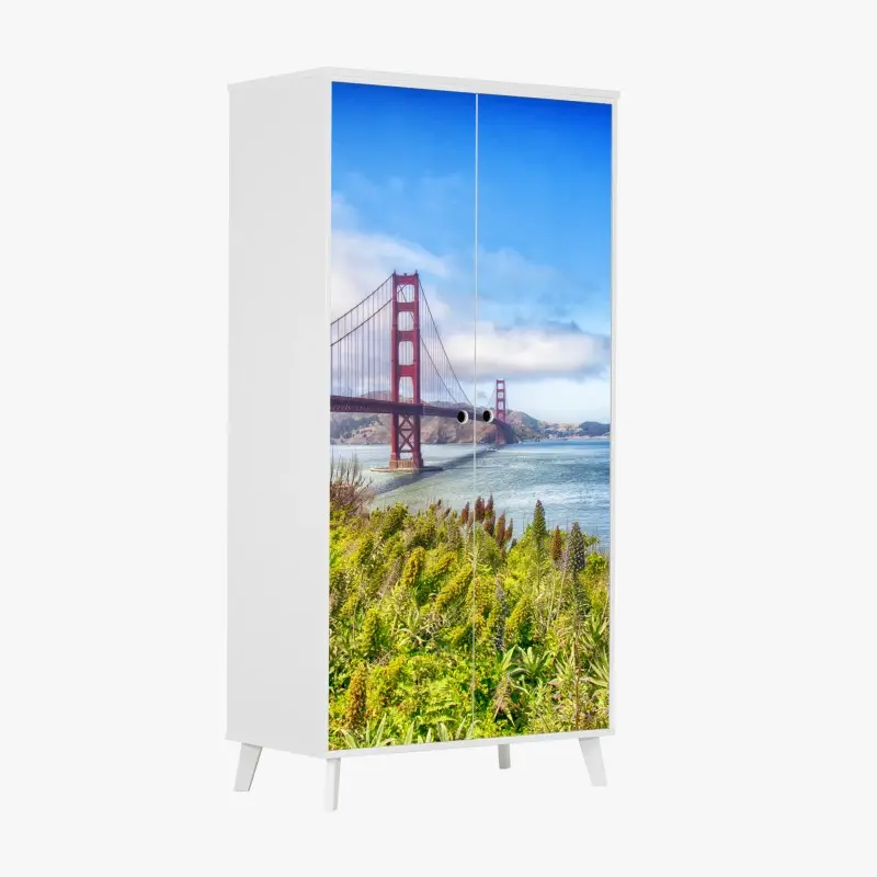 Schrankaufkleber Golden Gate über der Bucht von San Francisco