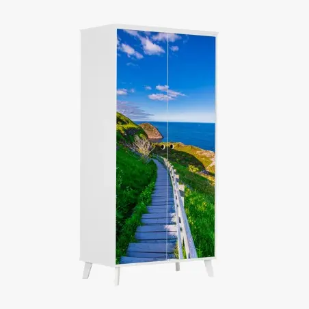 Schrankaufkleber küstenpfad mit blick auf das meer – Pixers®
