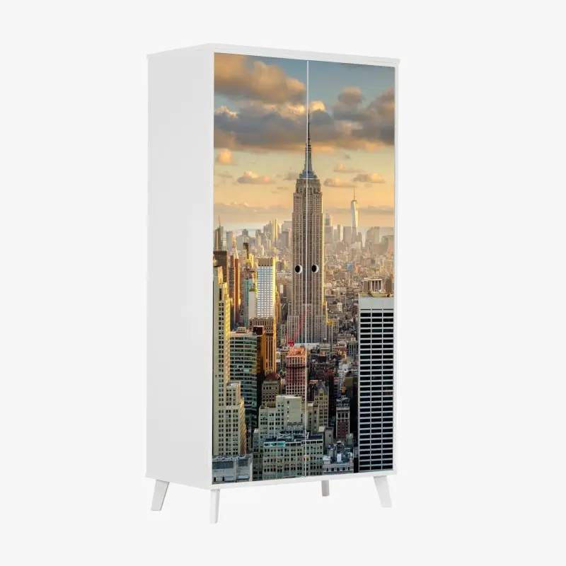 Schrankaufkleber New York skyline bei sonnenuntergang