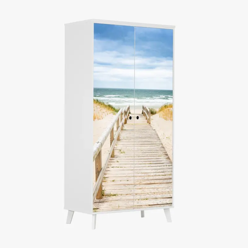 Schrankaufkleber holzsteg zum meer, Sylt