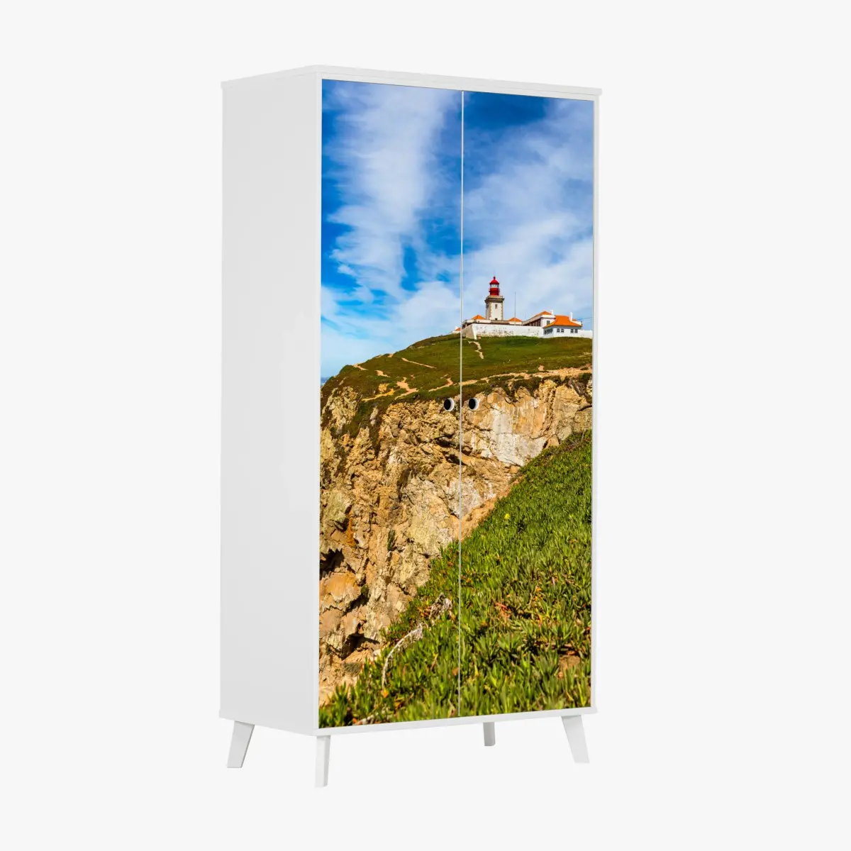 Schrankaufkleber leuchtturm auf den klippen von Cabo da Roca – Pixers®