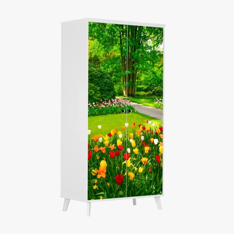 Schrankaufkleber lebendiger tulpengarten in Keukenhof