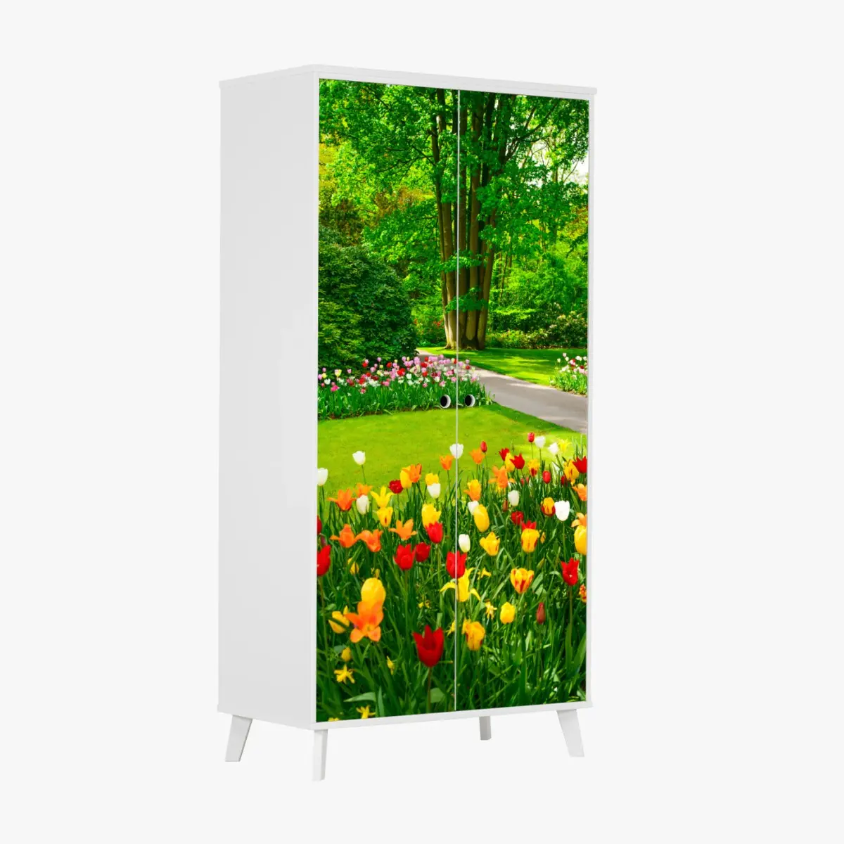 Schrankaufkleber lebendiger tulpengarten in Keukenhof – Pixers®