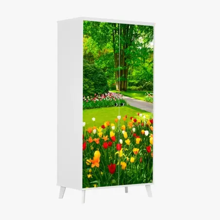 Schrankaufkleber lebendiger tulpengarten in Keukenhof – Pixers®