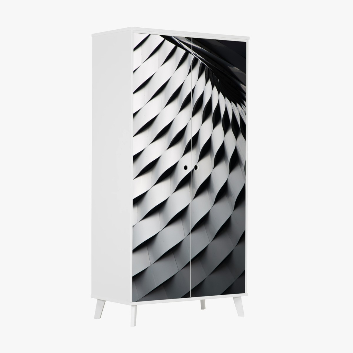 Schrankaufkleber monochromes geometrisches metallmuster – Pixers®
