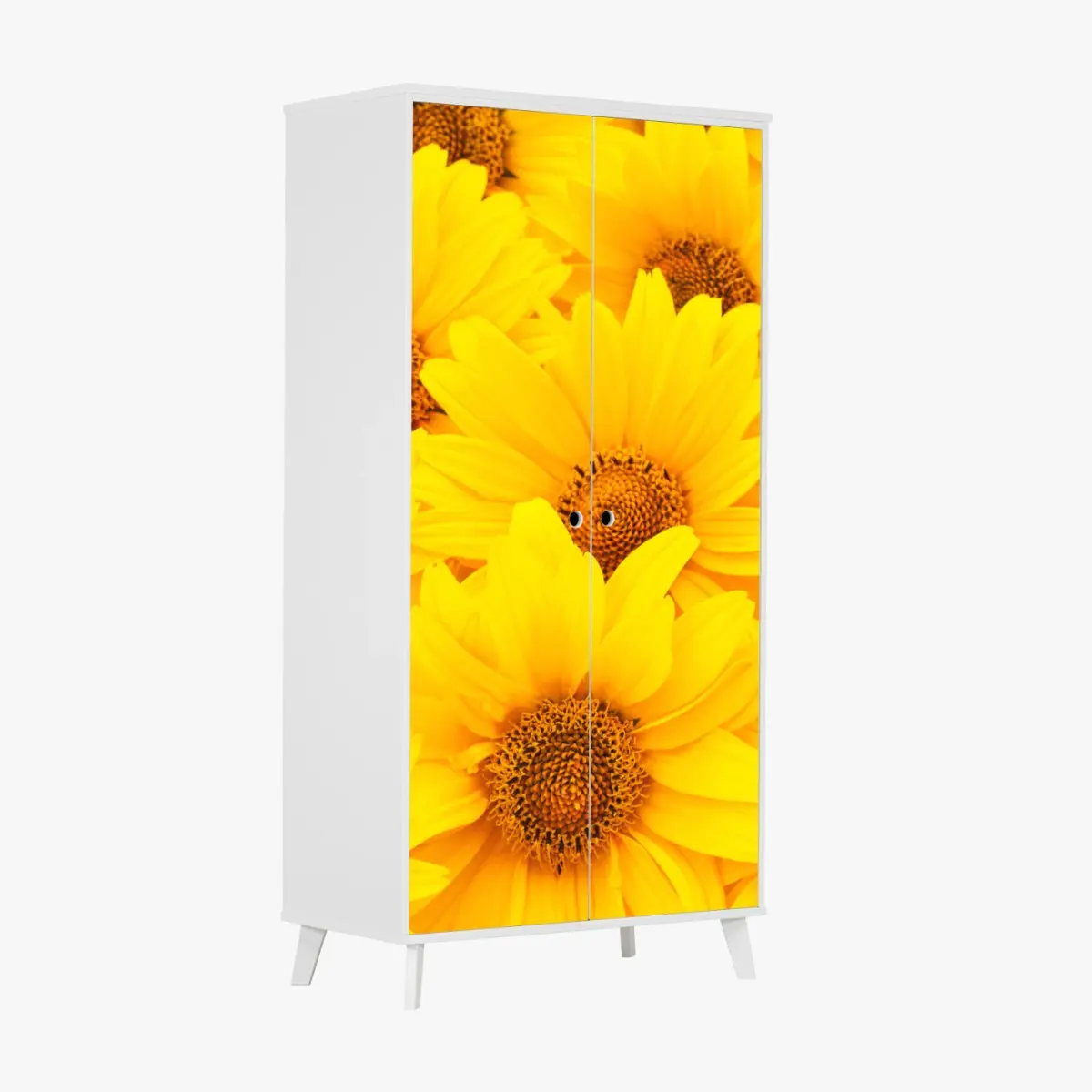 Schrankaufkleber leuchtende gelbe sonnenblumen in nahaufnahme – Pixers®