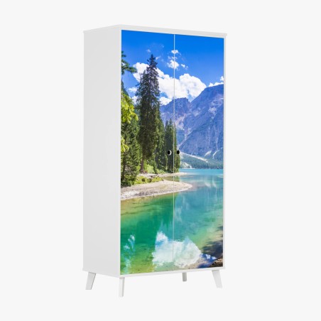 Schrankaufkleber Pragser Wildsee türkisblauer bergsee – Pixers®