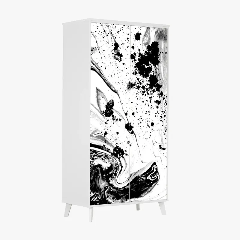 Schrankaufkleber monochromes marmormuster abstrakt