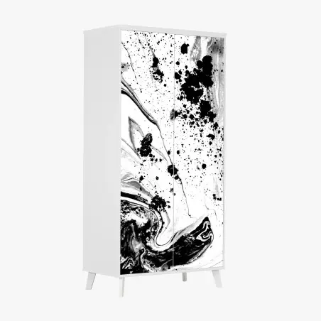 Schrankaufkleber monochromes marmormuster abstrakt – Pixers®