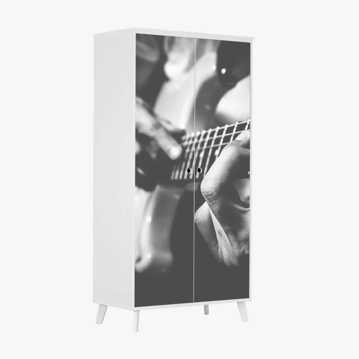 Schrankaufkleber monochrome gitarre nahaufnahme – Pixers®