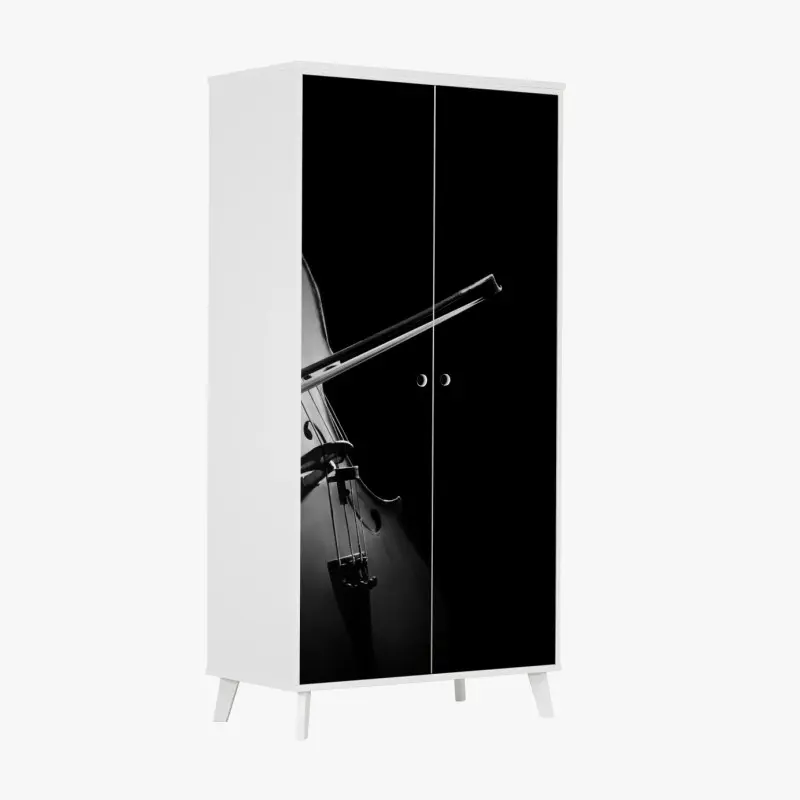 Schrankaufkleber elegantes cello in monochrom