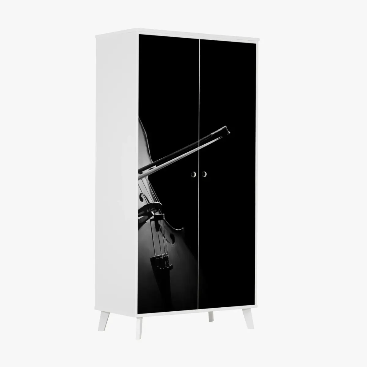 Schrankaufkleber elegantes cello in monochrom – Pixers®