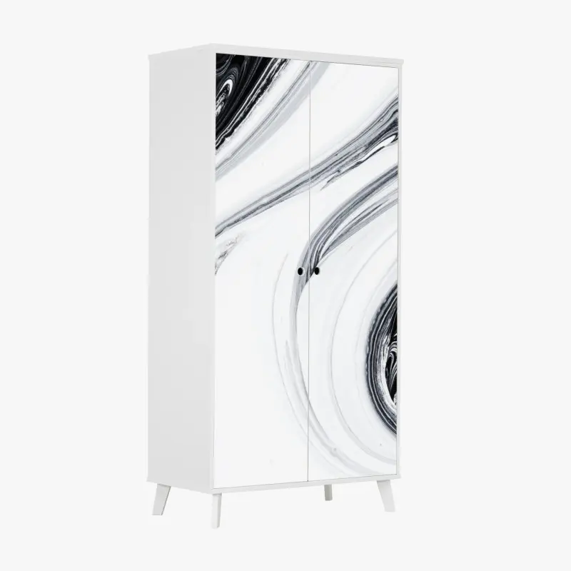 Schrankaufkleber monochromer marmorswirbel
