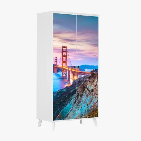 Schrankaufkleber Golden Gate Bridge bei dämmerung – Pixers®