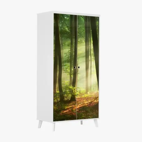 Schrankaufkleber sonnenbeschienener morgenwald – Pixers®