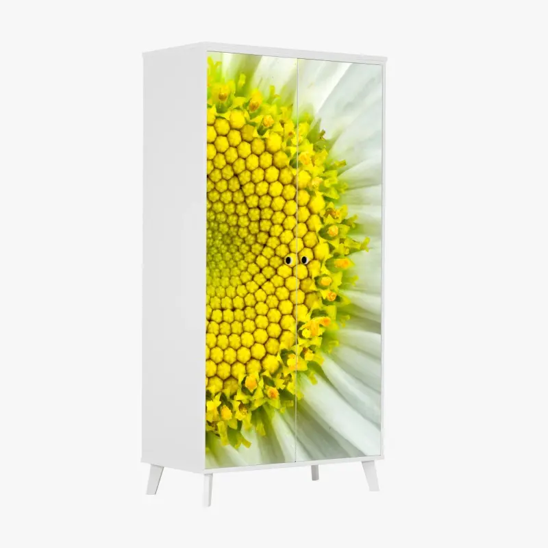 Schrankaufkleber makro gänseblümchen spiralmuster
